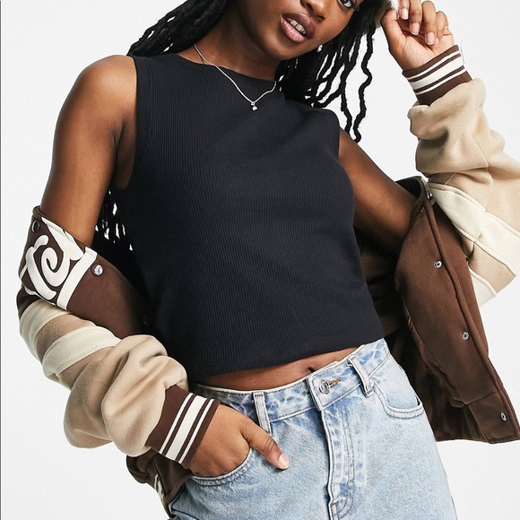 ASOS Tops - ASOS Design - waffle - black